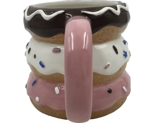 Cană în formă de trei gogoși stivuite cu mâner