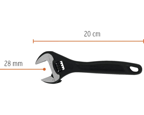 Cheie reglabilă de 20 de centimetri cu deschidere de 28 de milimetri