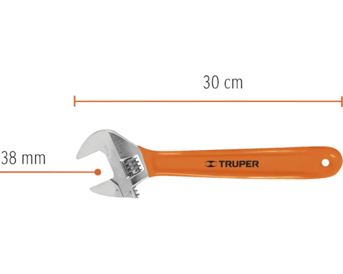Cheie reglabilă, lungime 30 centimetri, deschidere fălci 38 milimetri