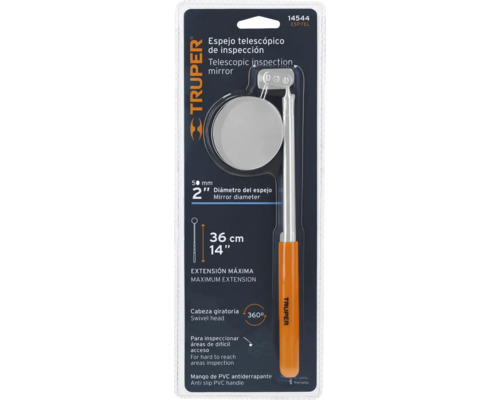 Oglindă telescopică de inspecție cu cap pivotant și mâner din PVC de la Truper