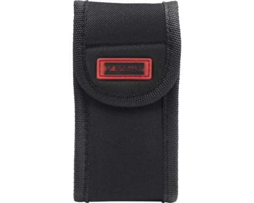 Geantă neagră pentru scule, din material textil, cu logo-ul companiei