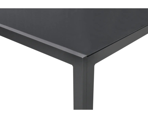 Detaliu blat de masă cu cadru și picior metalic