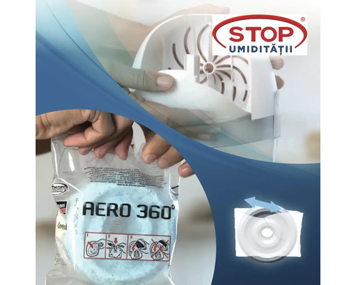 Rezervele dezumidificatorului AERO 360 sunt introduse în aparat
