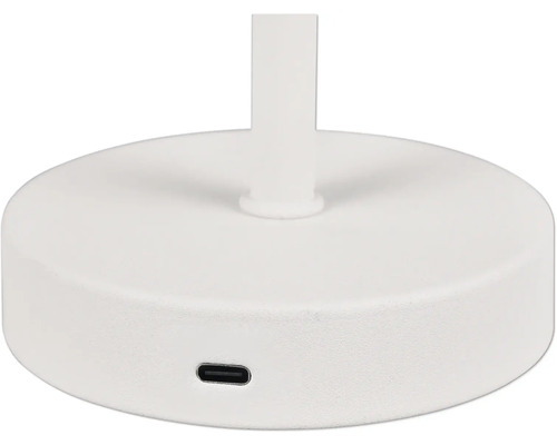 Prim-plan cu baza albă a unei lămpi cu port USB