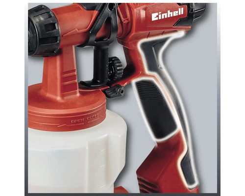 Imagine detaliată cu sistemul de pulverizare a vopselei Einhell