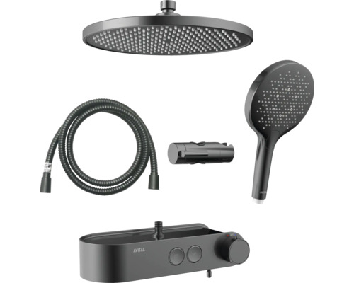Sistem de duș Avital cu duș de cap, duș de mână și termostat