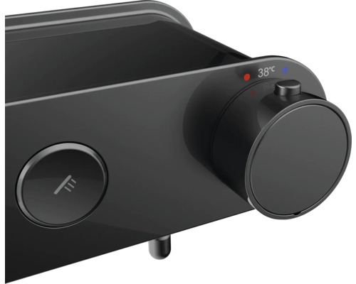 Baterie de duș aparentă cu termostat și spațiu de depozitare