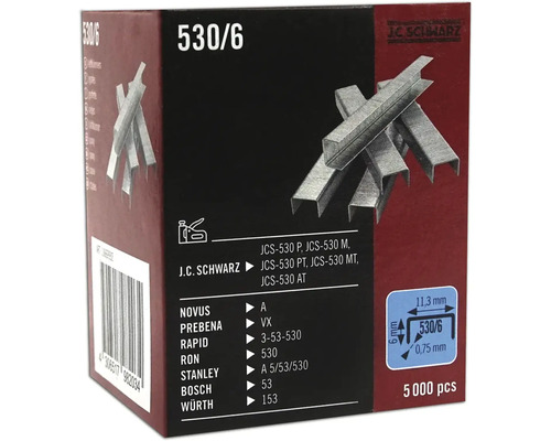Capse zincate Jc Schwarz 530/6mm, 5000 buc. Pachet de capse tip 530/6 cu 5000 bucăți