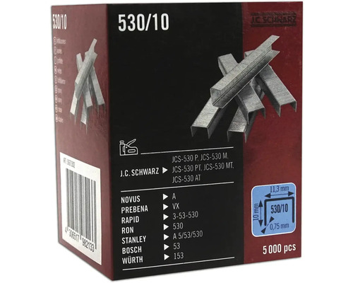 Capse zincate Jc Schwarz 530/10mm, 5000 buc. Capse J C Schwarz tip 530/10, 5000 bucăți