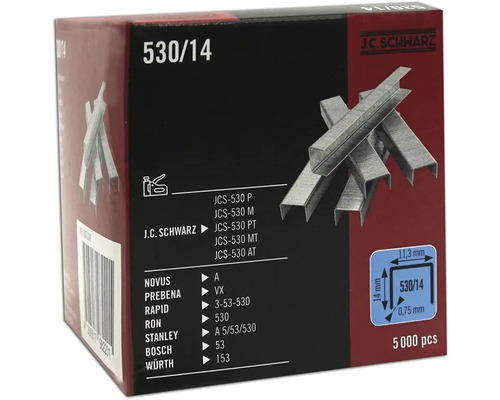Capse zincate Jc Schwarz 530/14mm, 5000 buc. Unitate de ambalare J.C. Schwarz capse tip 530/14 cu 5000 bucăți