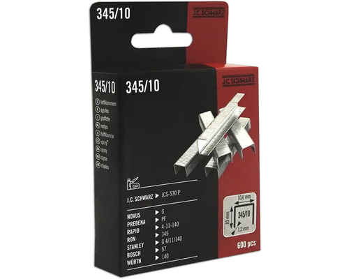 Capse zincate Jc Schwarz 345/10mm, 600 buc. Capse J.C. Schwarz tip 345/10, pachet cu 600 bucăți