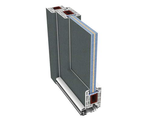Secțiune transversală a unei ferestre cu profil multicameral