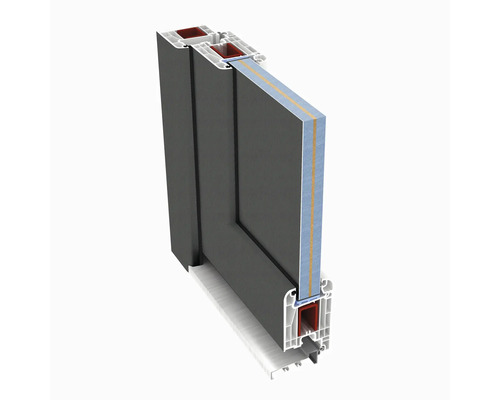 Secțiune transversală a unui cadru de fereastră din plastic