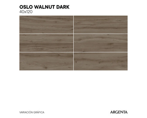 Plăci de perete Oslo nuc închis, 40 x 120 centimetri, cu aspect de lemn