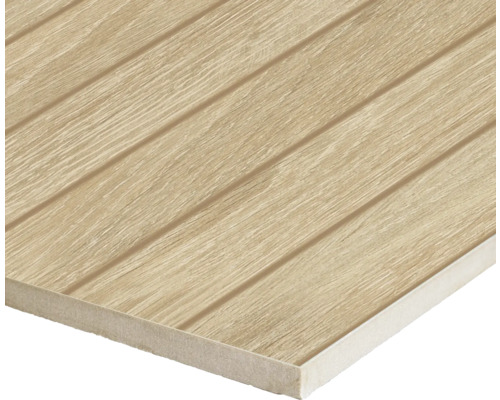 Placă ceramică cu aspect de lemn cu suprafață canelată