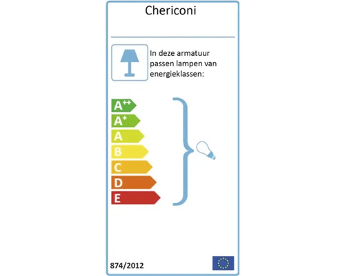 Eticheta clasei de eficiență energetică Chericoni pentru lămpi