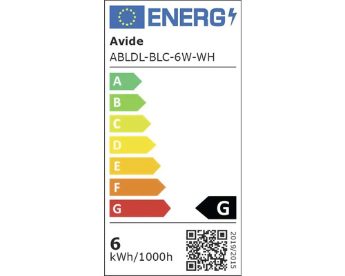 Etichetă de eficiență energetică Avide ABLDL-BLC-6W-WH