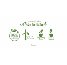 100% reciclat și reciclabil, fabricat cu energie eoliană, calitate de lungă durată, fabricat în Olanda