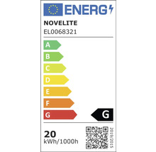 Etichetă energetică a mărcii Novelite cu clasa de eficiență energetică G