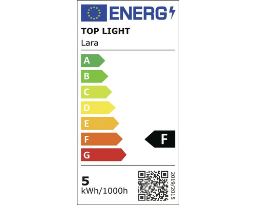 Etichetă energetică Top Light Lara, clasa de eficiență energetică F