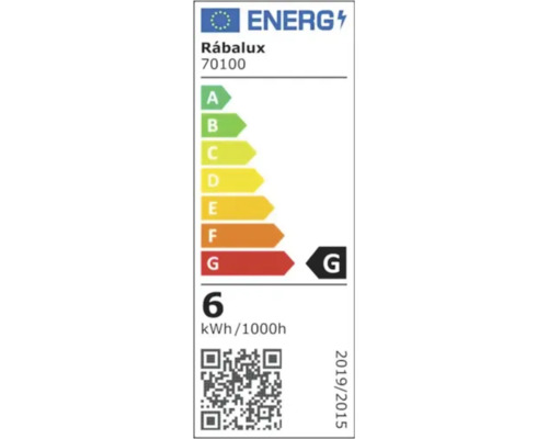 Etichetă energetică Rábalux cu clasa de eficiență energetică G