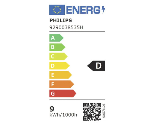 Etichetă energetică Philips cu clasa de eficiență energetică D