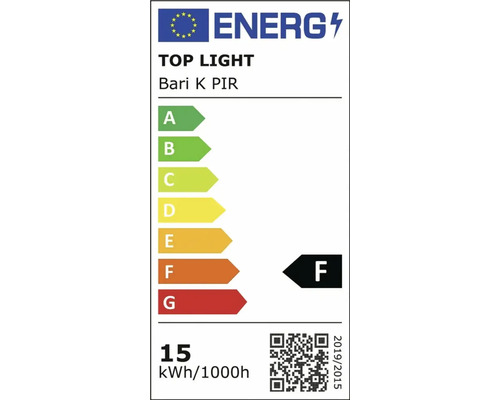 Etichetă energetică pentru Top Light Bari K PIR cu clasa de eficiență energetică F