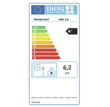 Etichetă energetică cu clasa de eficiență energetică A+ și o putere de 6,2 kilowați