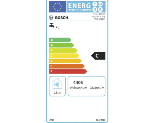 Eticheta energetică Bosch pentru boiler