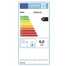 Etichetă energetică cu clasa de eficiență energetică A+ și o putere de 6,0 kW