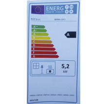 Etichetă energetică cu clasa de eficiență energetică A și o putere de 5,2 kilowați