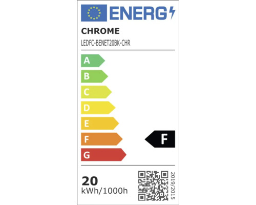 Etichetă energetică cu clasa de eficiență energetică F