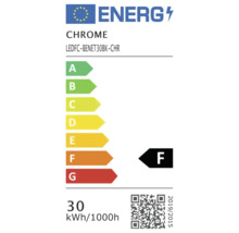 Etichetă energetică pentru CHROME LEDFC-BENET30BK-CHR cu clasa de eficiență energetică F