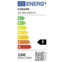 Etichetă energetică Chrome LEDFC-BENET100BKPIR-CHR cu clasa de eficiență energetică F