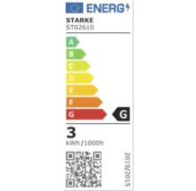 Etichetă energetică a mărcii Starke, clasa de eficiență energetică G