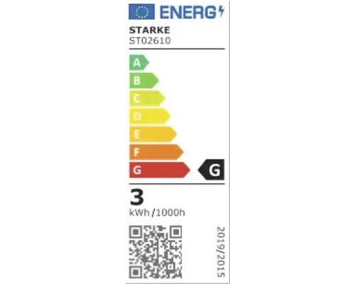 Etichetă energetică a mărcii Starke, clasa de eficiență energetică G