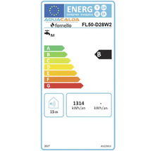 Etichetă energetică UE Aqua Calda Fornello FL50-D28W2, clasa de eficiență energetică B, profil de sarcină M, 1314 kilowați-oră pe an, 15 decibeli.