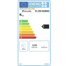 Etichetă energetică Aquacalda Fornello FL100-D28W2, clasa de eficiență energetică C, profil de sarcină M, 1336 kilowați-oră pe an, 15 decibeli.