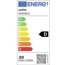 Etichetă energetică europeană pentru oelite 0080862, clasa de eficiență energetică D, consum de energie 30 de kilowați-oră pe 1000 de ore.