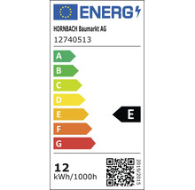 Etichetă energetică UE clasa E pentru produsul 12740513 cu un consum de 12 kilowați oră la 1000 de ore
