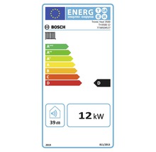 Etichetă energetică Bosch Tronic Heat 3500 cu clasa de eficiență energetică D și 12 kilowați