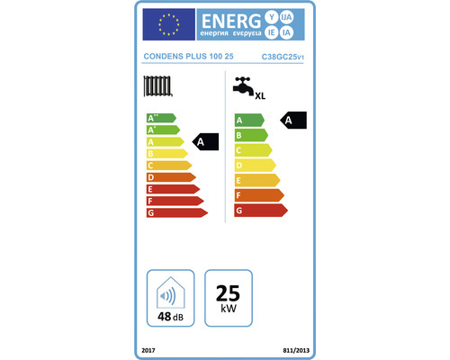 Etichetă energetică pentru aparatul de încălzire Condens Plus 100 25