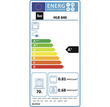 Logo Teka, etichetă de eficiență energetică HLB 840, clasa energetică A+, 70 litri