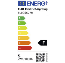 Etichetă energetică ELBI Electric&Lighting cu clasa de eficiență energetică F