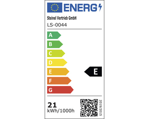 Etichetă energetică cu clasa de eficiență energetică E