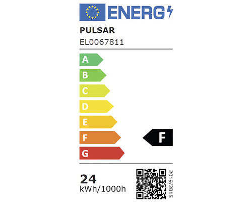 Etichetă energetică cu clasa de eficiență energetică F