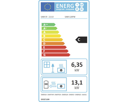 Etichetă energetică C pentru SAM 120PW