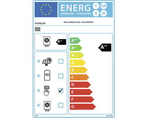 Etichetă energetică pentru produsele Hitachi cu clasa de eficiență energetică