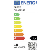 Etichetă energetică cu clasa de eficiență energetică G, consum de energie 18 kilowați oră la 1000 de ore