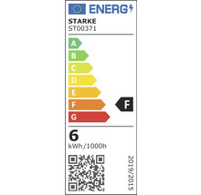 Etichetă energetică Starke ST00371 cu clasa de eficiență energetică F și un consum de 6 kWh la 1000 de ore